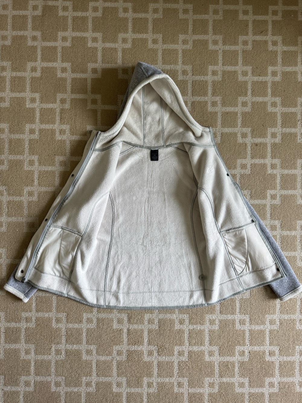 The North Face Sherpa Lined Hooded Fleece Jacket Outdoor Heather Gray Medium - Picture 5 of 17